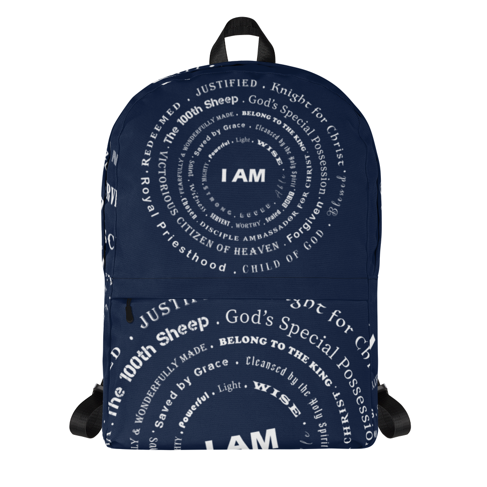 I AM Backpack w/pocket Navy