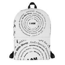Load image into Gallery viewer, I AM Backpack w/pocket White
