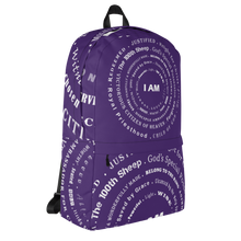 Load image into Gallery viewer, I AM Backpack w/pocket Purple
