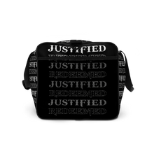 Load image into Gallery viewer, Justified/Redeemed Duffle bag Black/White
