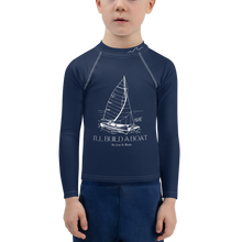 Load image into Gallery viewer, I&#39;ll Build A Boat Kids Rash Guard Navy
