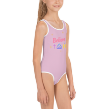 Load image into Gallery viewer, Believe All-Over Print Kids Swimsuit Twilight
