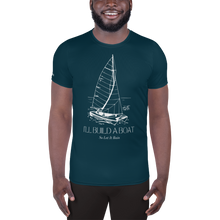 Load image into Gallery viewer, I&#39;ll Build A Boat All-Over Print Men&#39;s Athletic T-shirt Blue Whale

