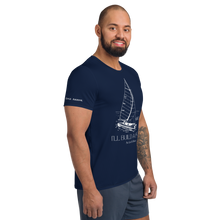 Load image into Gallery viewer, I&#39;ll Build A Boat All-Over Print Men&#39;s Athletic T-shirt Navy
