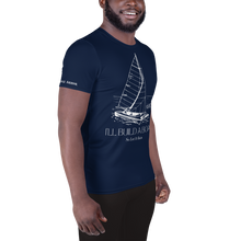 Load image into Gallery viewer, I&#39;ll Build A Boat All-Over Print Men&#39;s Athletic T-shirt Navy
