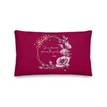 Load image into Gallery viewer, She is more precious than jewels Premium Pillow Burgundy
