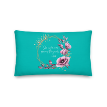 Load image into Gallery viewer, She is more precious than jewels Premium Pillow Iris Blue
