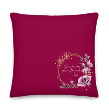 Load image into Gallery viewer, She is more precious than jewels Premium Pillow Burgundy
