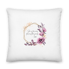 Load image into Gallery viewer, She is more precious than jewels Premium Pillow White
