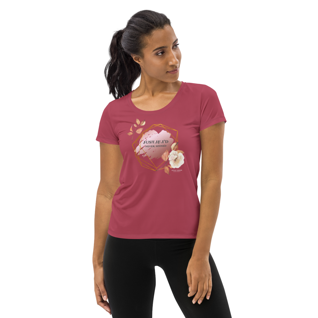 Just.If.I'd  Women's Athletic T-shirt Hippie Pink