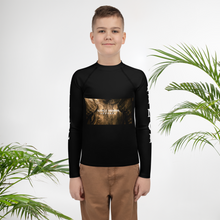 Load image into Gallery viewer, Kingz Armor Breastplate Black &amp; Gold Youth Rash Guard
