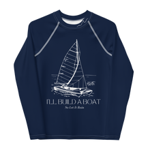 Load image into Gallery viewer, I&#39;ll Build A Boat Youth Rash Guard Navy
