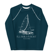Load image into Gallery viewer, I&#39;ll Build A Boat Youth Rash Guard Sea Blue
