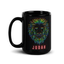Load image into Gallery viewer, Colorful Lion of Judah Black Glossy Mug
