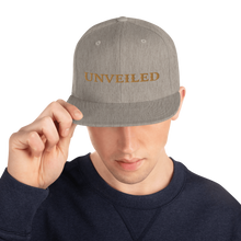 Load image into Gallery viewer, Unveiled gold/font Snapback Hat
