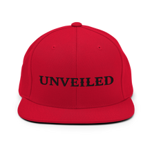 Load image into Gallery viewer, Unveiled blk/font Snapback Hat
