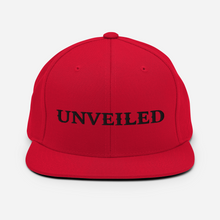 Load image into Gallery viewer, Unveiled Blk Font Snapback Hat
