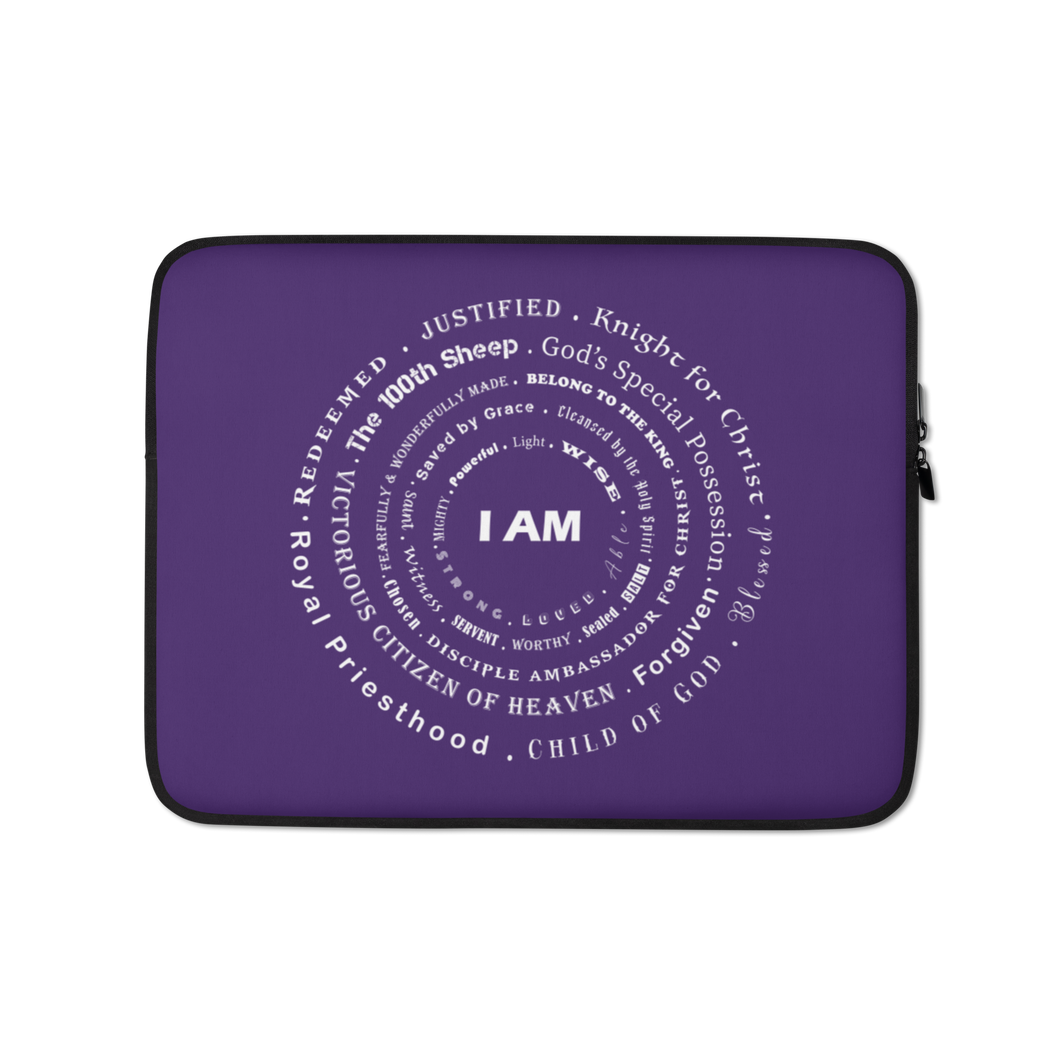 I AM Laptop Sleeve Purple