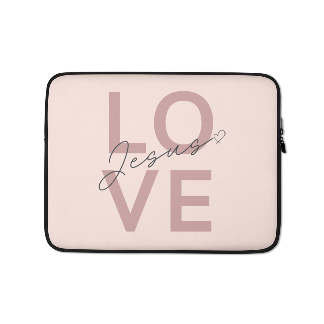 Love Jesus Laptop Sleeve Wisp Pink