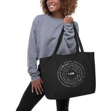 Load image into Gallery viewer, I AM w/font Large organic tote bag
