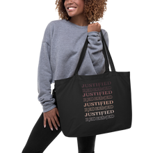 Load image into Gallery viewer, Justified/Redeemed Large organic tote bag

