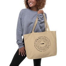 Load image into Gallery viewer, I AM blk/font Large organic tote bag
