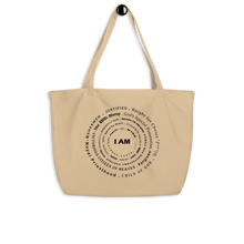 Load image into Gallery viewer, I AM blk/font Large organic tote bag
