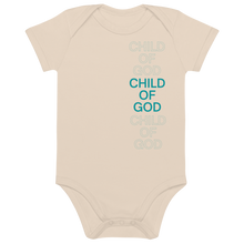 Load image into Gallery viewer, Child of God Organic cotton baby bodysuit Teal
