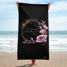 Load image into Gallery viewer, She is more precious than jewels Towel Black

