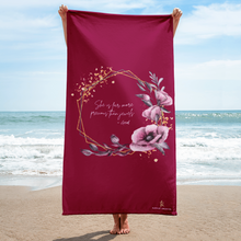 Load image into Gallery viewer, She is more precious than jewels Towel Burgundy
