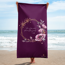 Load image into Gallery viewer, She is more precious than jewels Towel Tyrian Purple
