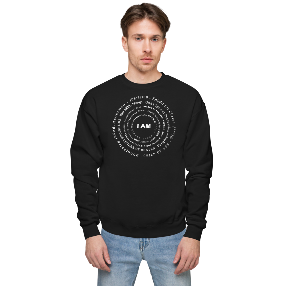 I AM w/font fleece sweatshirt