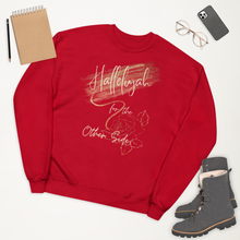Load image into Gallery viewer, Hallelujah for the other side w/font fleece sweatshirt
