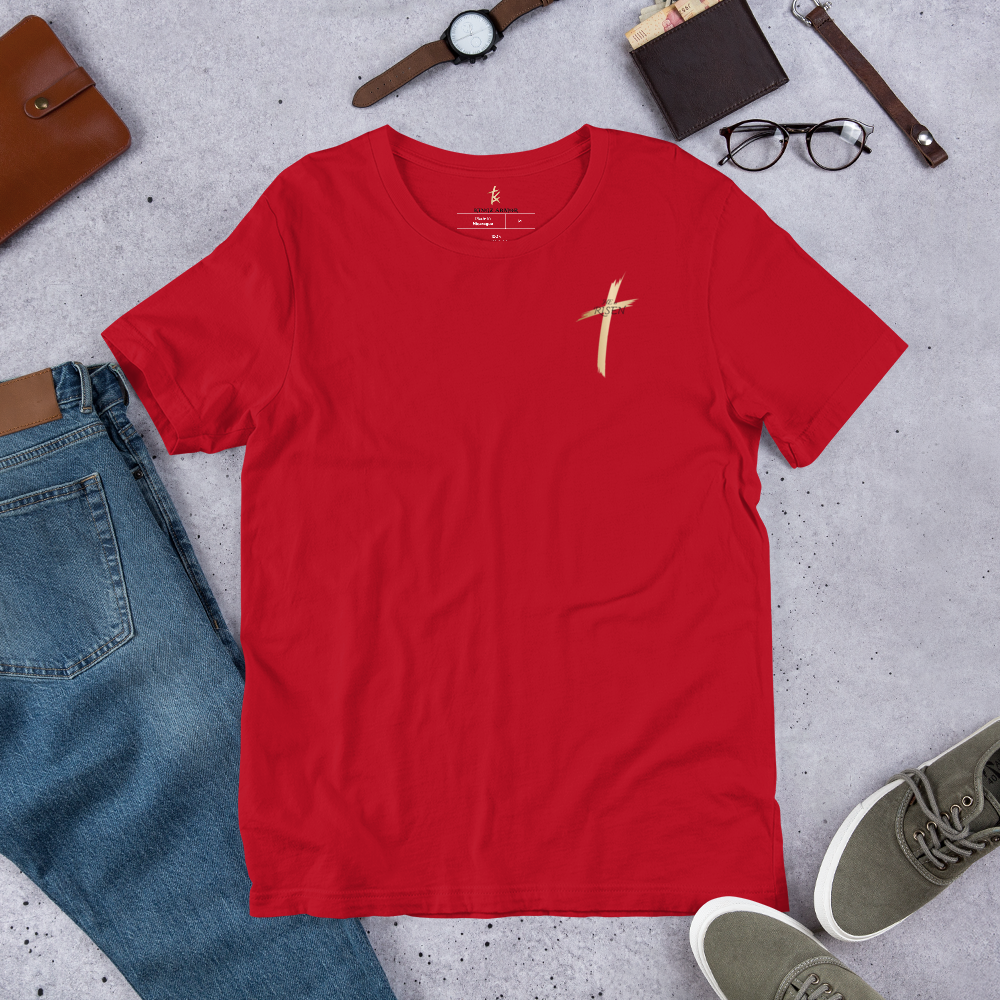 He is Risen Small Cross Short-sleeve unisex t-shirt