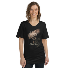 Load image into Gallery viewer, Hallelujah for the other side Short Sleeve V-Neck T-Shirt w/font
