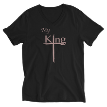 Load image into Gallery viewer, My King Short Sleeve V-Neck T-Shirt Rose
