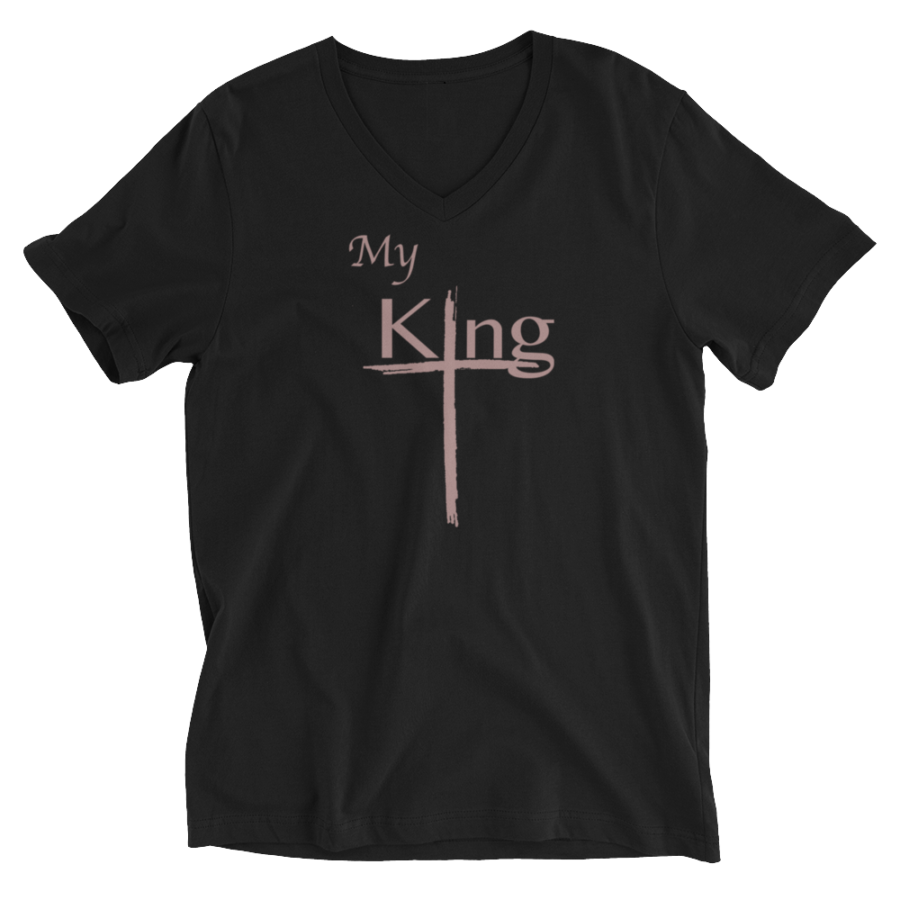 My King Short Sleeve V-Neck T-Shirt Rose