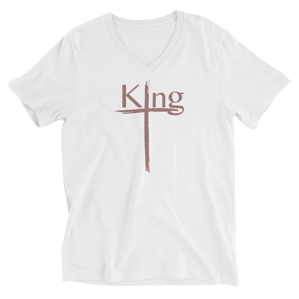 King Short Sleeve V-Neck T-Shirt Rose