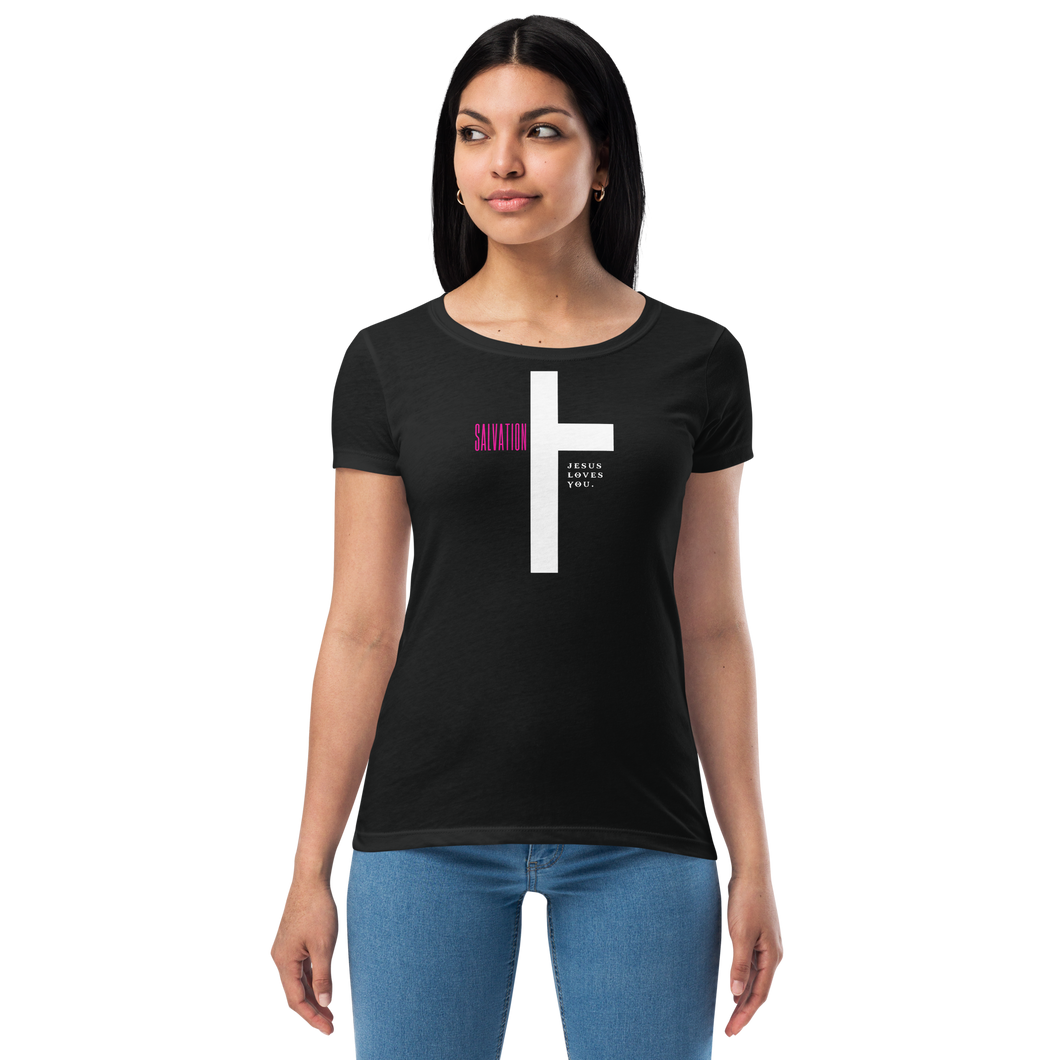 Salvation Jesus Loves You Women’s fitted t-shirt