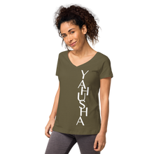 Load image into Gallery viewer, Yahusha Women’s fitted v-neck t-shirt
