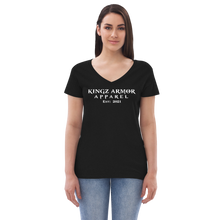 Load image into Gallery viewer, Kingz Armor Apparel Women’s recycled v-neck t-shirt
