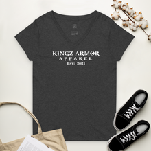 Load image into Gallery viewer, Kingz Armor Apparel Women’s recycled v-neck t-shirt
