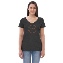 Load image into Gallery viewer, Meekness is not Weakness Women’s recycled v-neck t-shirt
