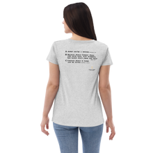 Load image into Gallery viewer, Women’s ABC&#39;s recycled v-neck t-shirt black font
