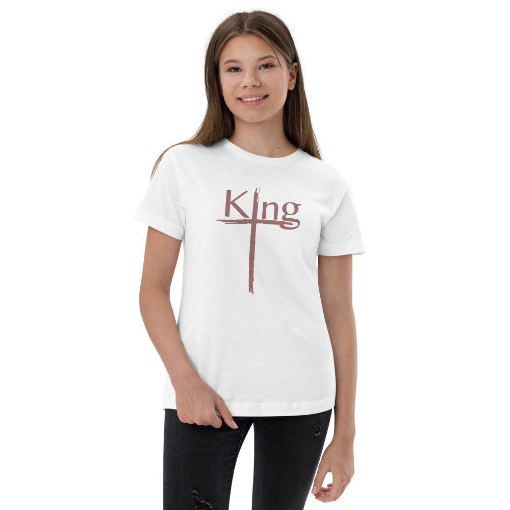 King Youth jersey t-shirt white/rose